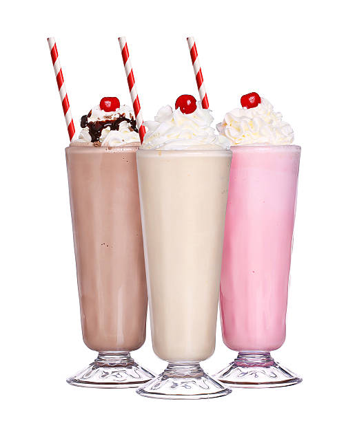 istock milkshakes chocolate flavor ice cream cherry on top set collection 485780086