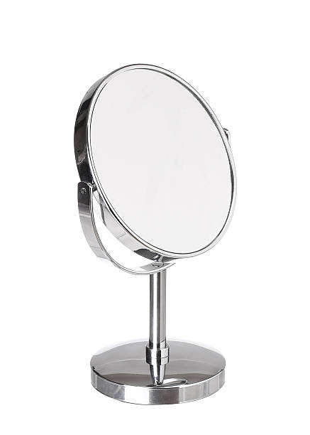 istock Desktop make up cosmetic mirror isolated on white 485780368