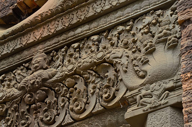 istock Sculpture on Lintel of Preah Ko temple, Angkor Wat 485780818