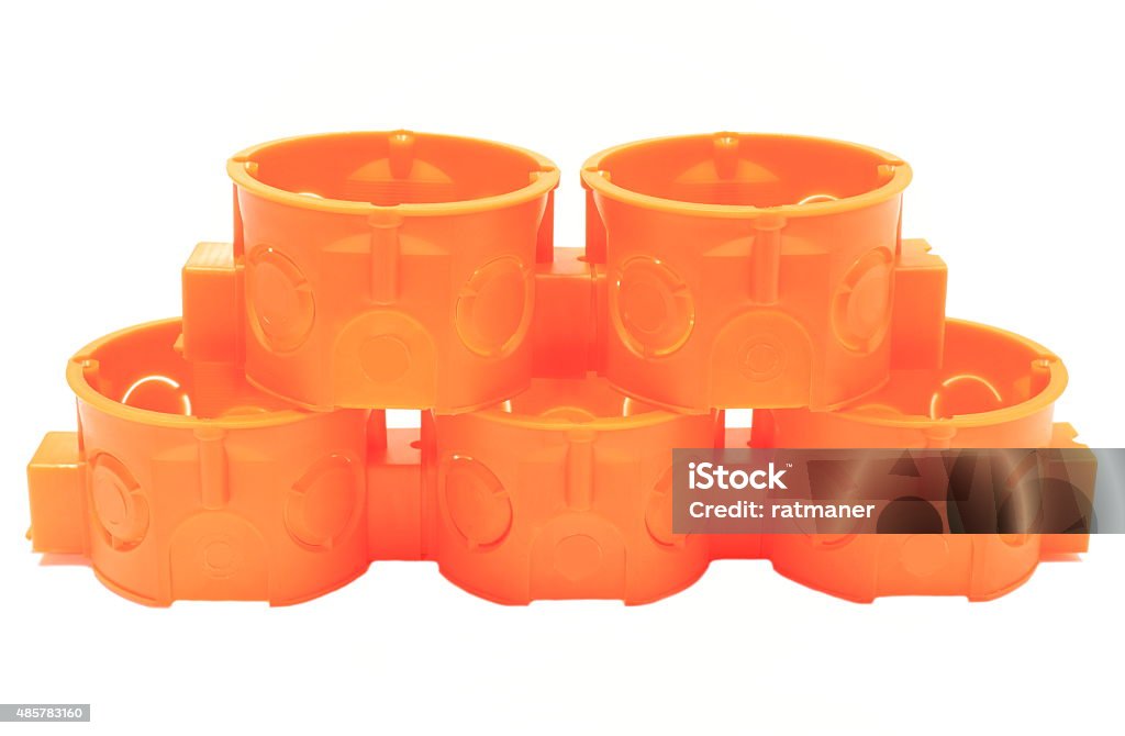 Orange Box Stack Stack Of Orange Electrical Boxes On White Background Stock Photo ...
