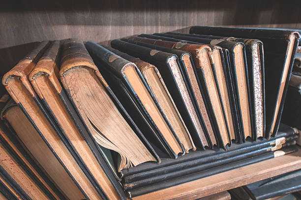 istock Old books in a vintage library 485783858