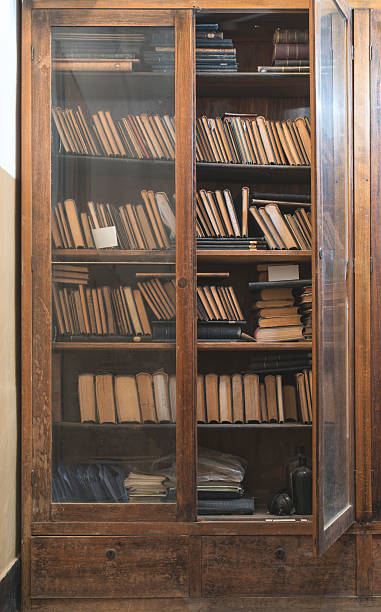 istock Old books in a vintage library 485783866