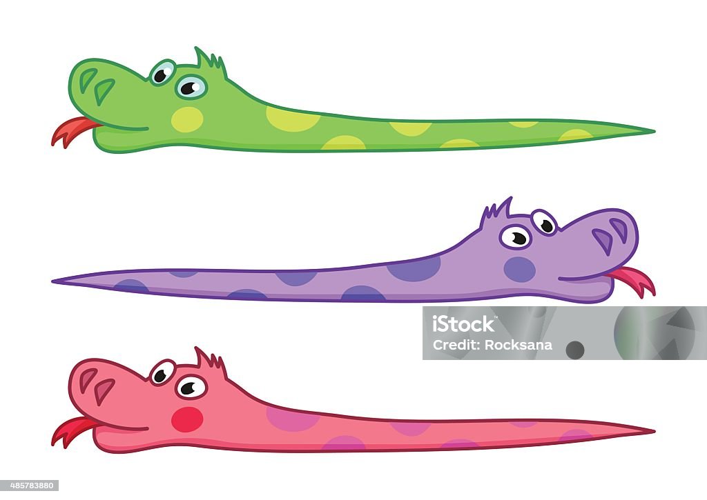 Python Snake Drawing Humorous Cartoon Snake Vector Illustration Of Funny Cute Python Stock ...
