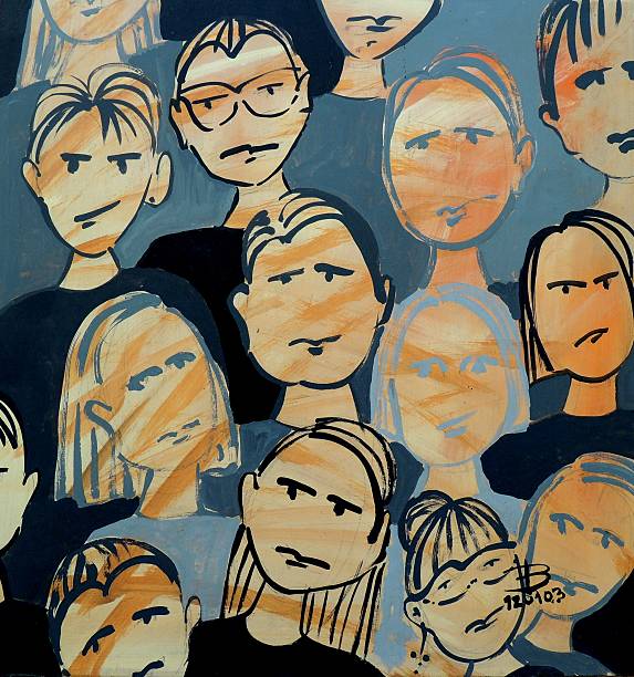 drawing of faces in acrilic painting 2