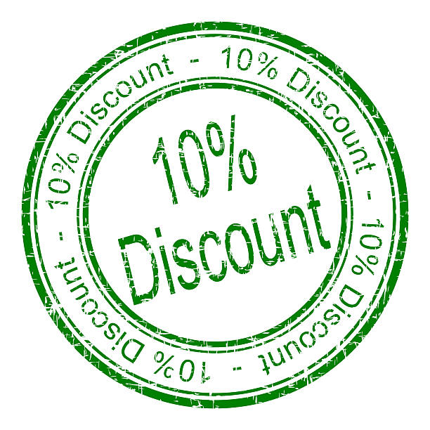 10% Discount rubber stamp vector art illustration