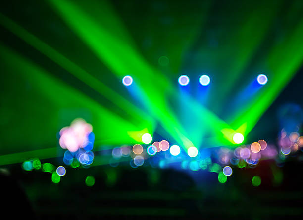 istock Blurred background : Bokeh lighting in concert with audience ,Mu 485788614