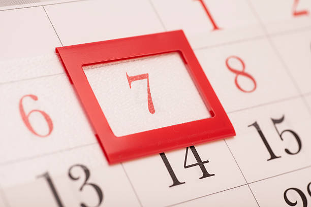 istock calendar with red mark on framed date 7 485792020