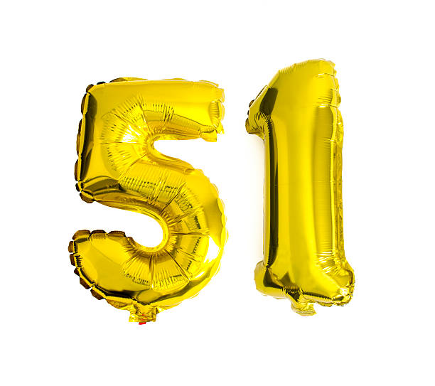 istock Number 51 written with foil balloons 485794986