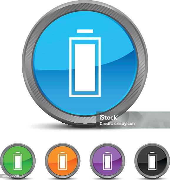 Battery Icon On Circle Buttons Stock Illustration - Download Image Now - 2015, Battery, Business