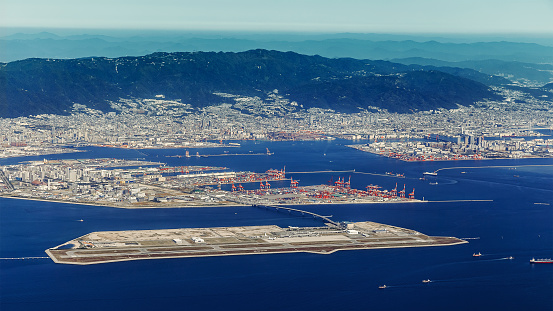 Aerial View of Kobe Airport in Japan