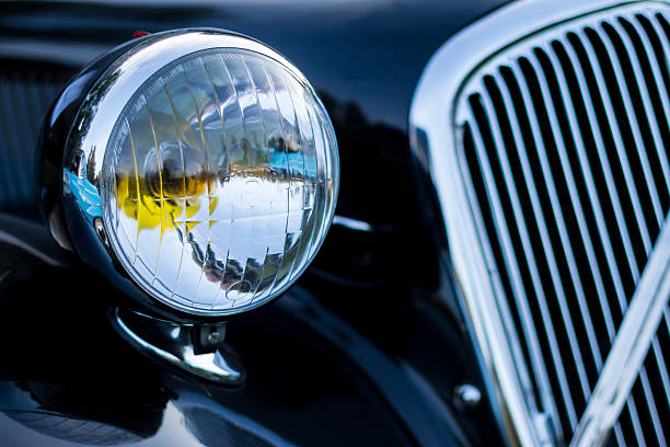 istock vintage car detail - headlamp 485797862
