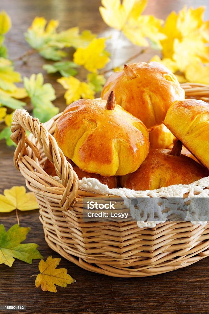 Homemade muffin "pumpkins" pumpkin and peanuts. 2015 Stock Photo