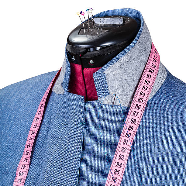 istock tailoring of man blue jacket on dummy isolated 485806920