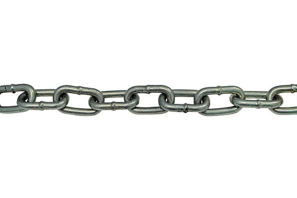 istock Metal chain isolated on white 485807244