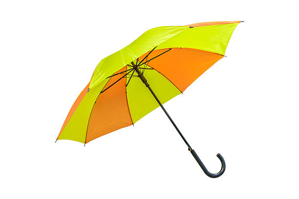istock yellow and orange umbrella on a white background 485807872