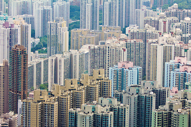 East Kowloon buildings in Hong Kong This picture showing the buildings of public housing estate and private buildings in east Kowloon of Hong Kong. chinese slum stock pictures, royalty-free photos & images