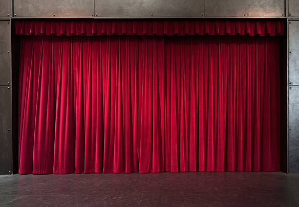 Red Theater Curtain stock photo
