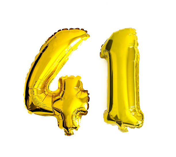 istock Number 41 written with foil balloons 485809238