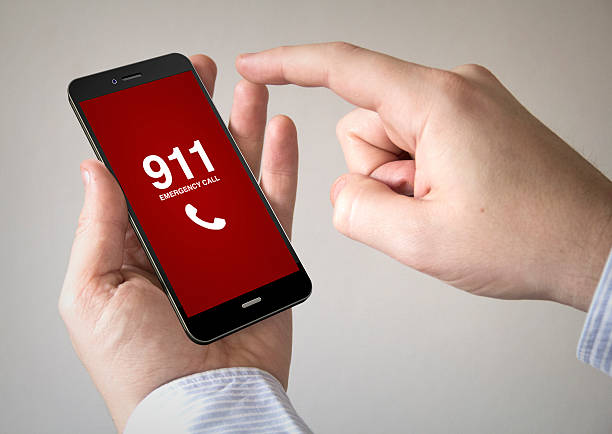 istock touchscreen smartphone with emergency call on the screen 485815238