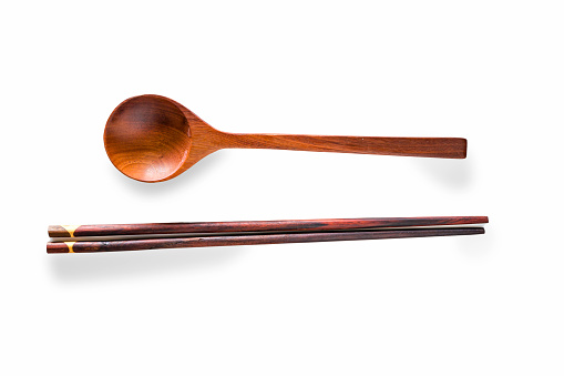 Wooden chopsticks in the kitchen