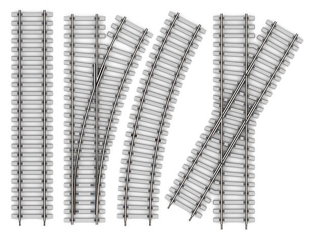 istock Set of Elements of rails isolated on white background 485819514
