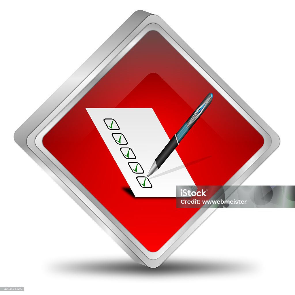 Button with check list red button with check list 2015 stock illustration
