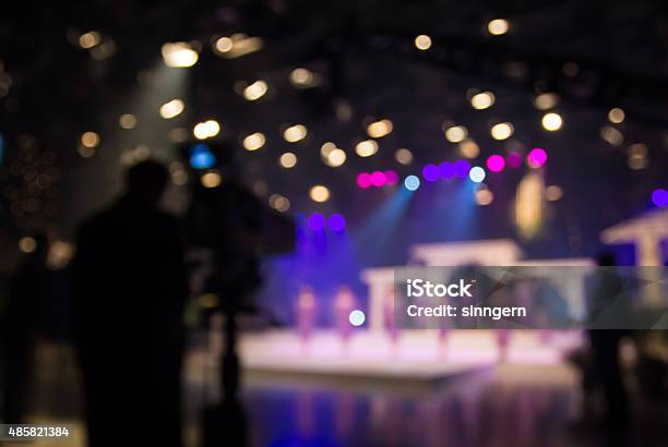 Actress Or Singer In Studio Of Television Station With Camera Stock Photo - Download Image Now