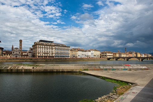 Florence, the dam on the river Arno