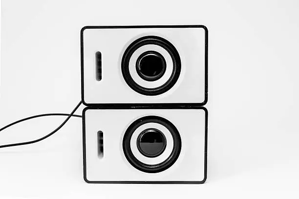 Audio Speakers Isolated on White Background