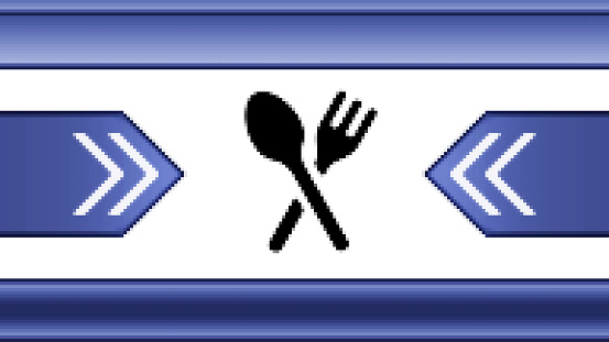 Black pixel dinner icon. Proportion 16:9