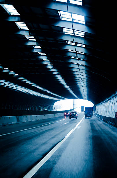 istock Abstract car in the tunnel trajectory 485827648