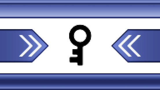 Black pixel key icon. Proportion 16:9