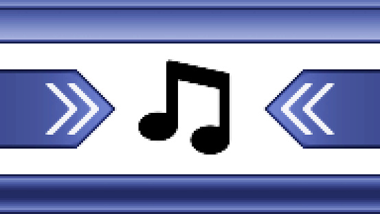 Black pixel note icon. Proportion 16:9