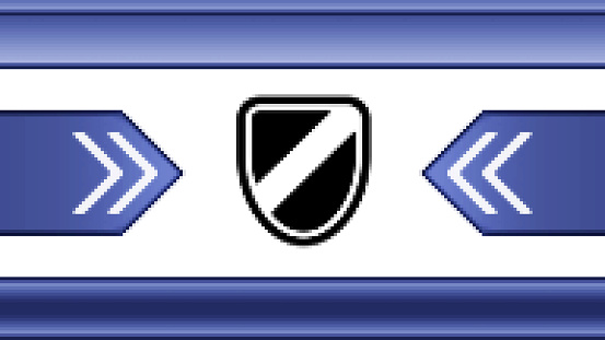 Black pixel shield icon. Proportion 16:9