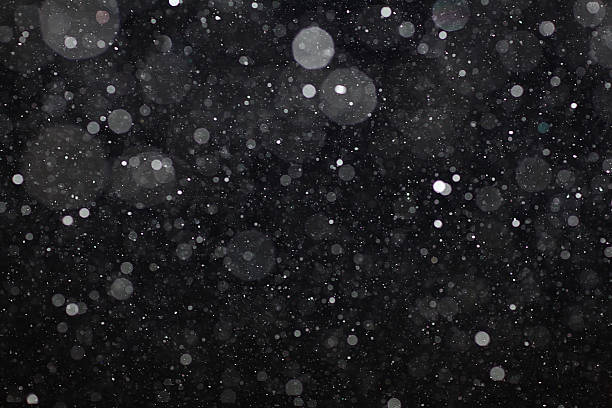 istock Abstract black white snow texture on black background for overlay 485833222