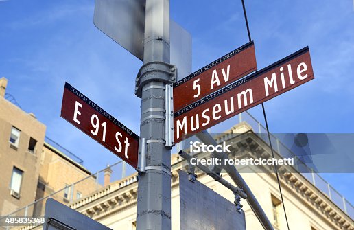 istock 5th Avenue "Museum Mile" Street sign, Manhattan 485835348