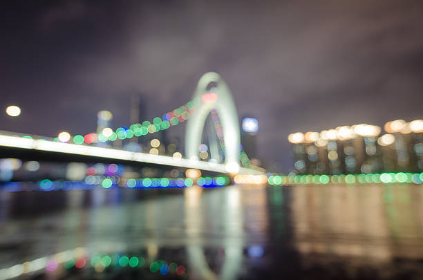 istock View of city night lights blurred bokeh background. 485840240