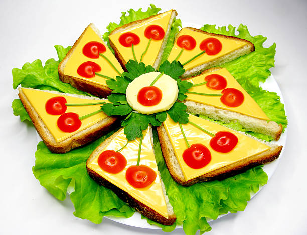 creative vegetable sandwich with cheese