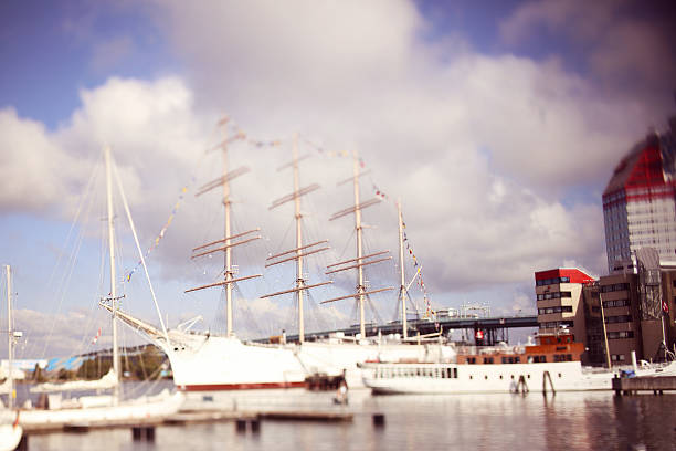 istock Tilt and shift photograph a sail ship 485842588