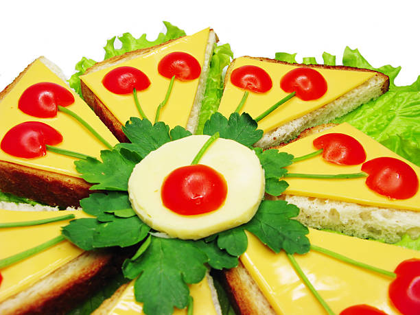 creative vegetable sandwich with cheese