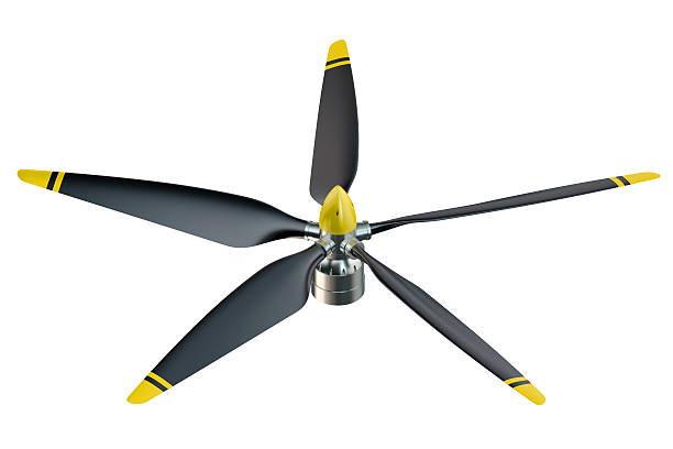 istock Airplane propeller with 5 blades 485846056
