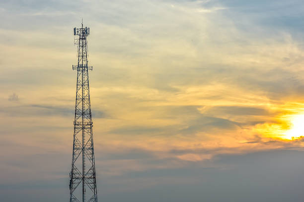 istock Big telecommunications pole in the countryside 485847648