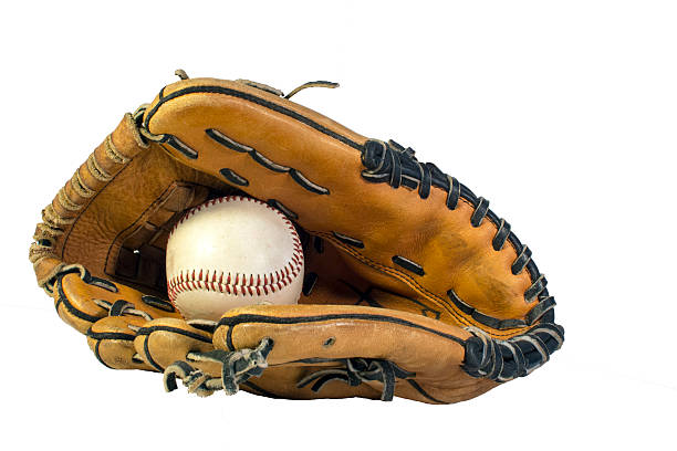 istock Isolated baseball glove with baseball 485848398