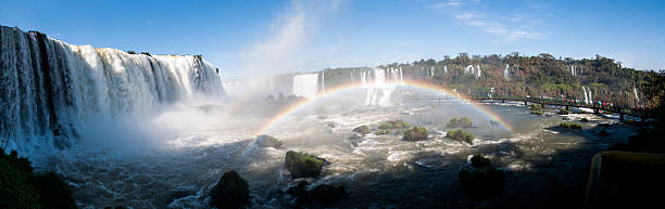 Iguacu (Iguazu) falls on a border of Brazil and Argentina stock photo