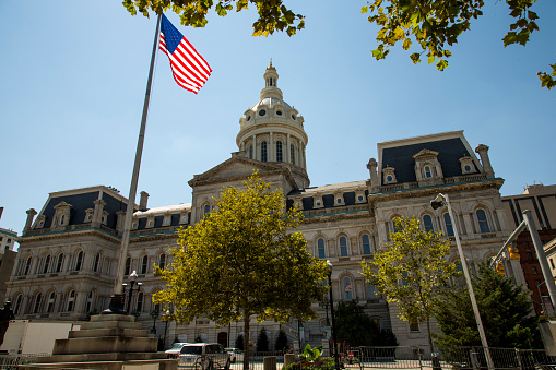The city hall of Baltimore Maryland on a bright sunny day