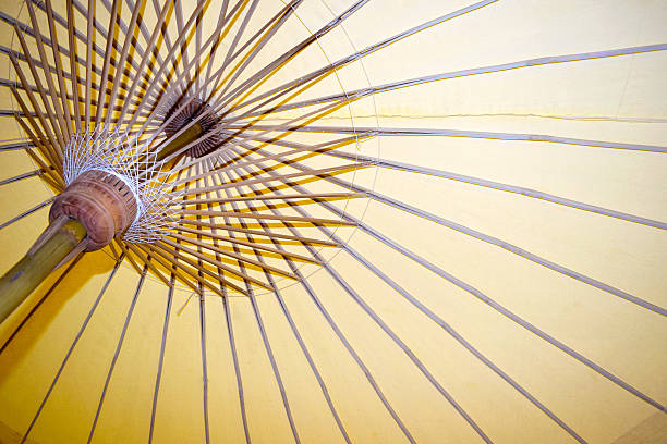 istock Abstract Paper umbrella and umbrella bamboo frame 485850260