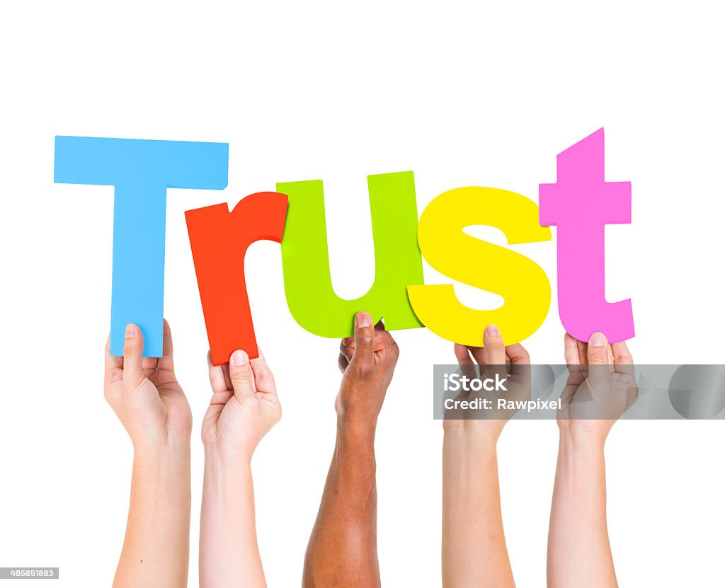 Diverse People Holding Single Word Trust Adult Stock Photo