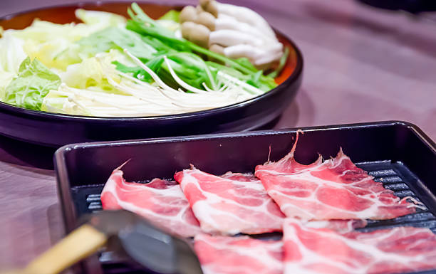 istock pork slices for Sukiyaki 485852175