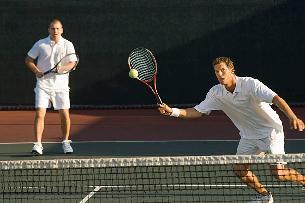 istock Tennis Player Swinging at Ball 485852641