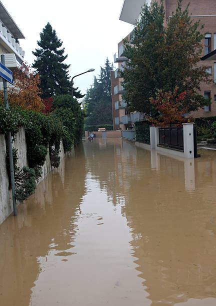 istock road submerged by the mud during the flood 485853583